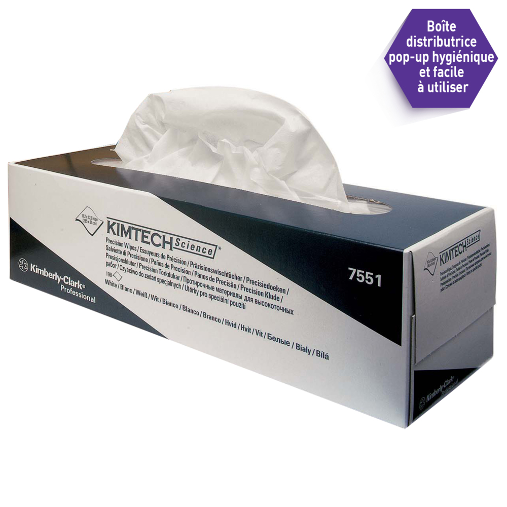 Kimtech® Science Paños de precisión, 15 cajas dispensadoras x 198 hojas blancas de 1 capa = 2970 hojas - 7551