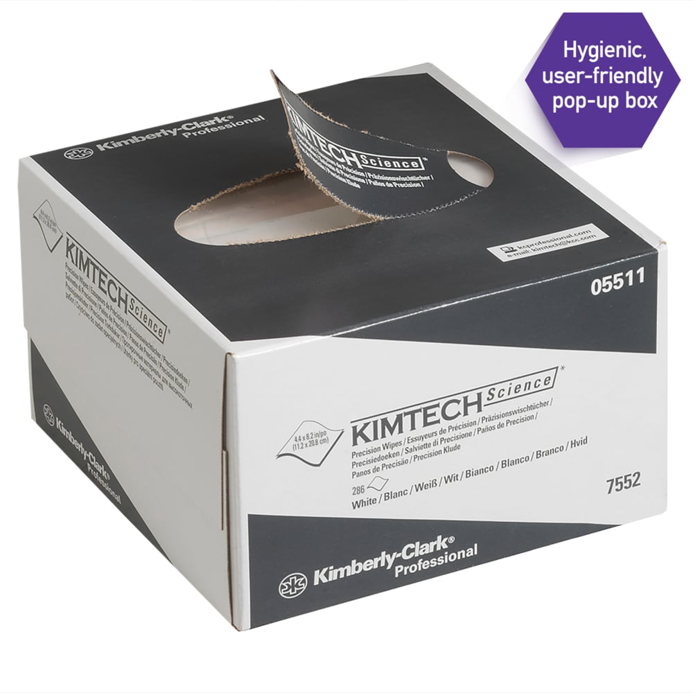Kimtech® Science Hygiëne doekjes 30 dispenserdozen x 286 witte, smalle 1-laags vellen = 8580 vellen - 7552
