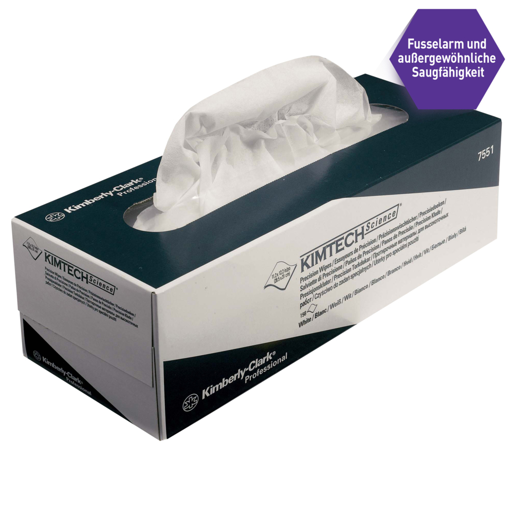 Kimtech® Science Paños de precisión, 15 cajas dispensadoras x 198 hojas blancas de 1 capa = 2970 hojas - 7551