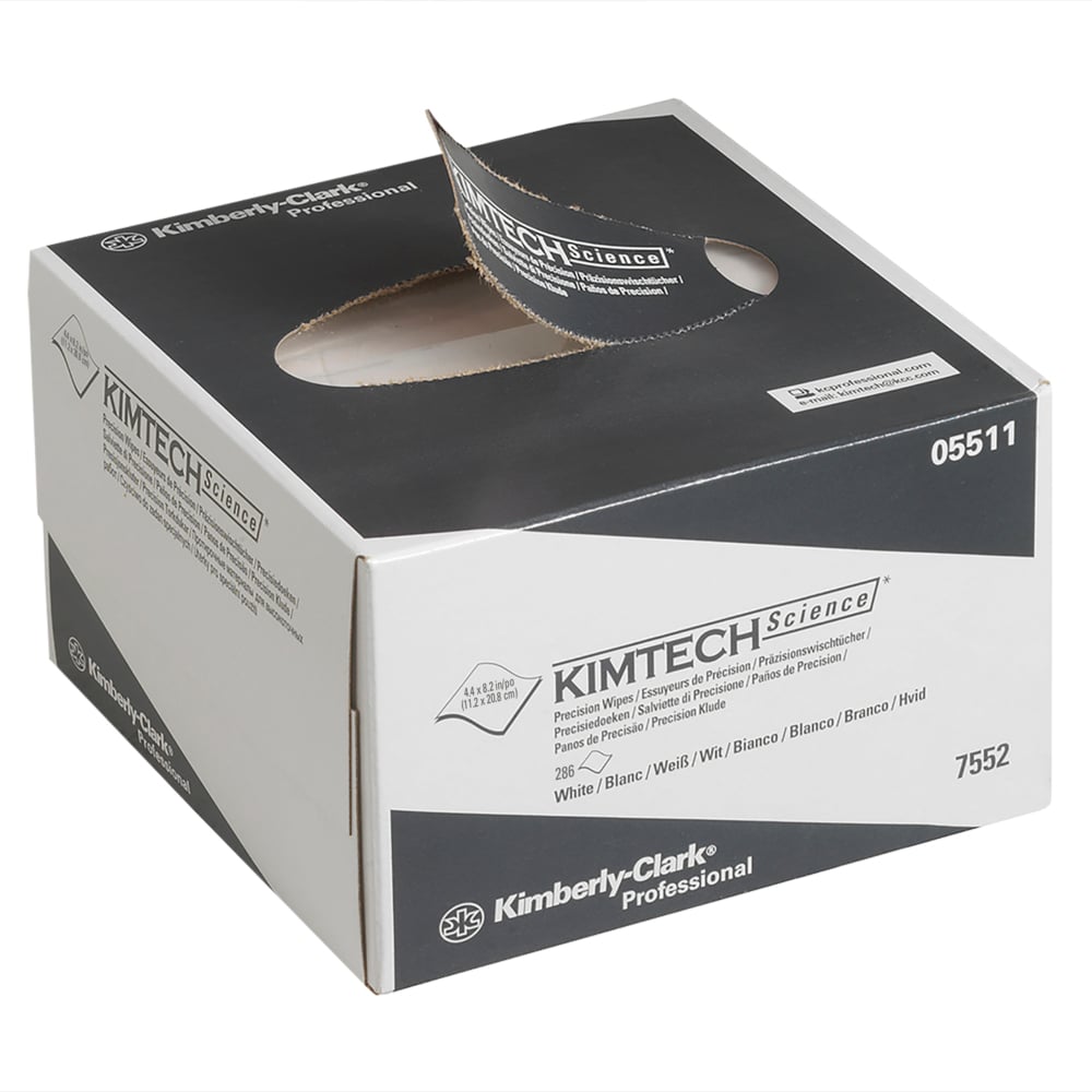 Kimtech® Science Precision Wipes, 30 dispenser boxes x 286 white, small 1 ply sheets = 8580 sheets - 7552