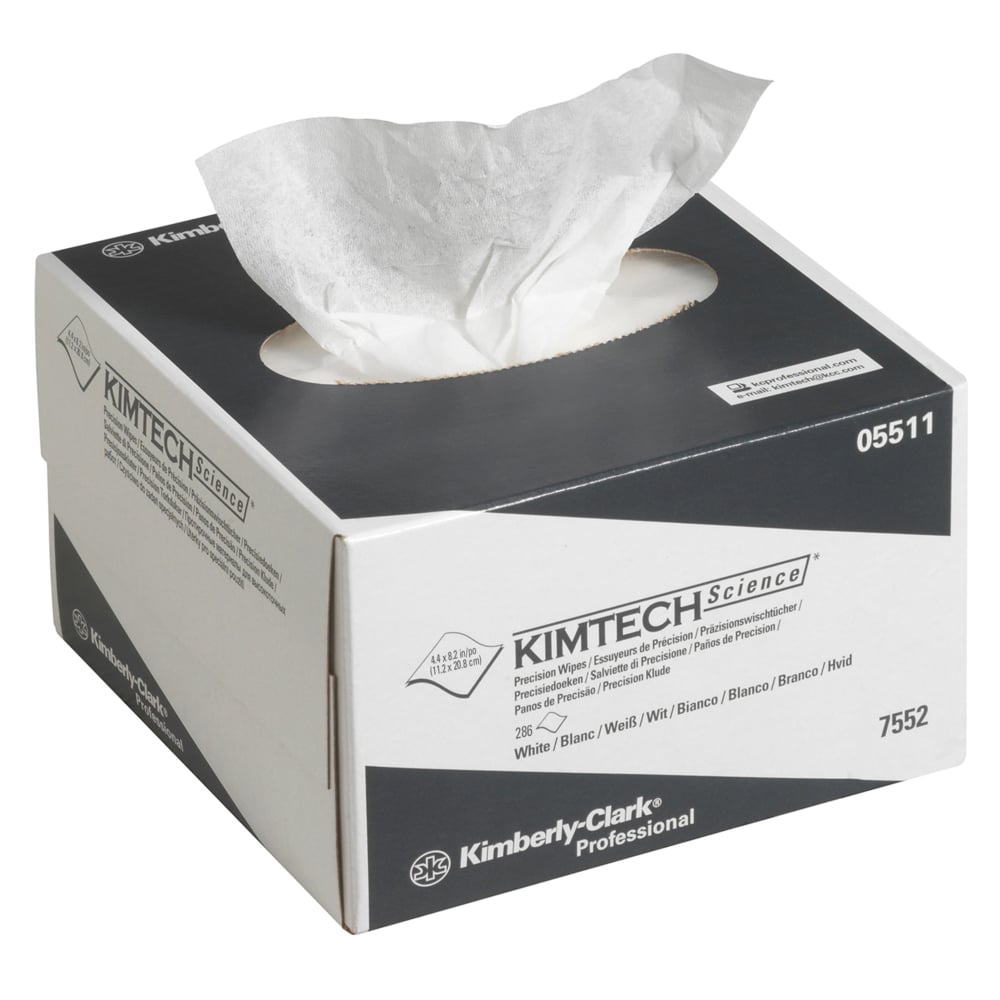 Essuyeurs de précision Kimtech® Science 7552 - 30 boîtes distributrices de 286 essuyeurs blancs petit format, 1 épaisseur = 8 580 formats - 7552