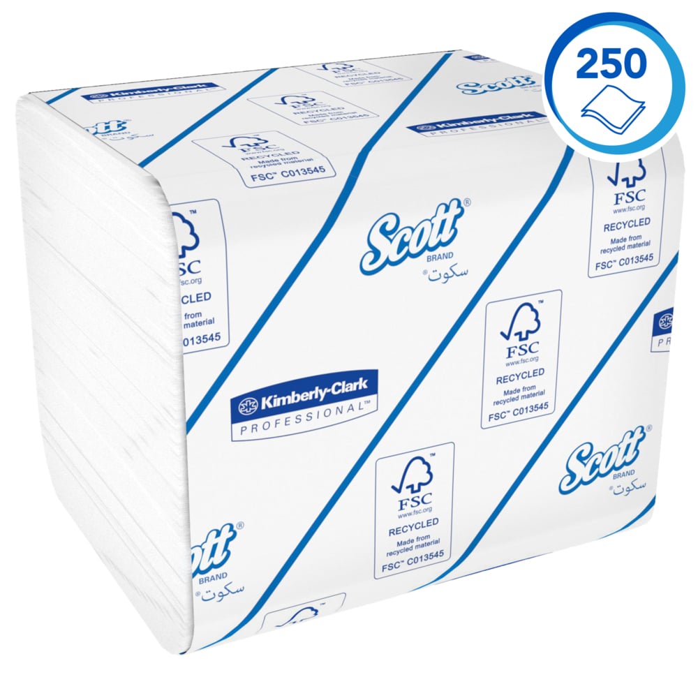 Higiénico plegado Scott® Control™ 8042 - Papel higiénico a granel de 2 capas - 36 paquetes x 250 hojas de papel higiénico (9000 en total) - 8042