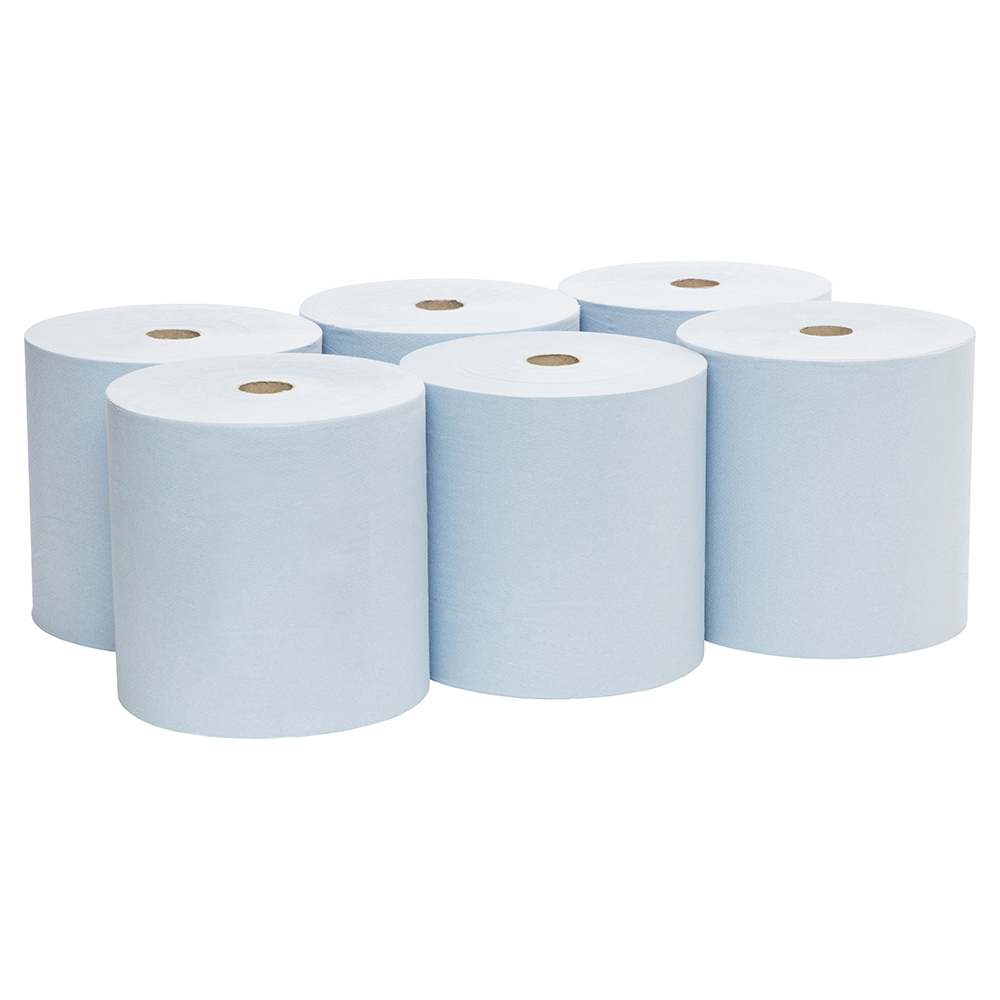 SCOTT® Blue Hard Roll Towel (6668), Paper Towel Roll, 6 Rolls / Case, 305m / Roll (1,830m) - S000007100