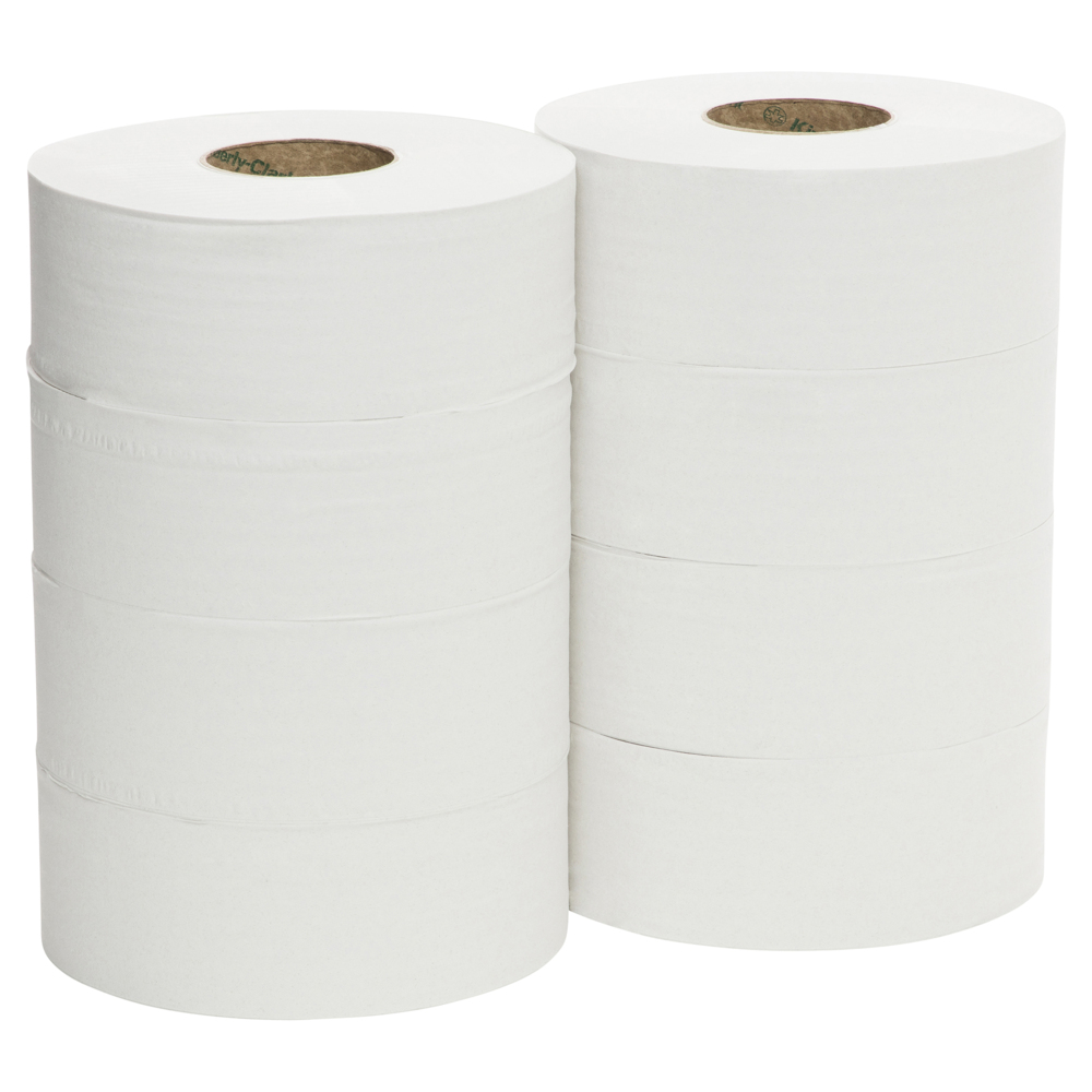 SCOTT ESSENTIAL® Jumbo Roll Toilet Tissue (38004), 2 ply, 8 Rolls / Case, 300m / Roll (2,400m) - S055587432