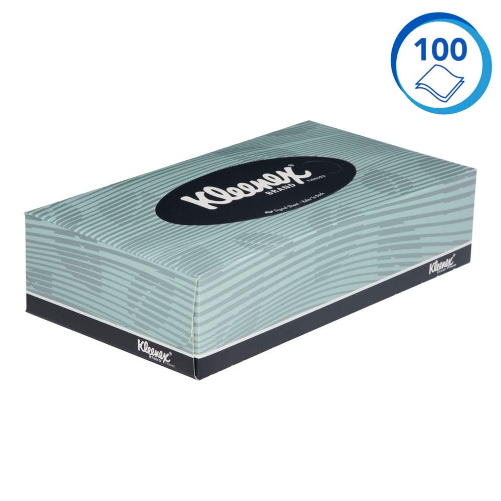 KLEENEX® Facial Tissue Box (4720), 2 Ply Flat Box, 48 Boxes / Case, 100 Tissues / Box (4,800 Tissues) - S050058614