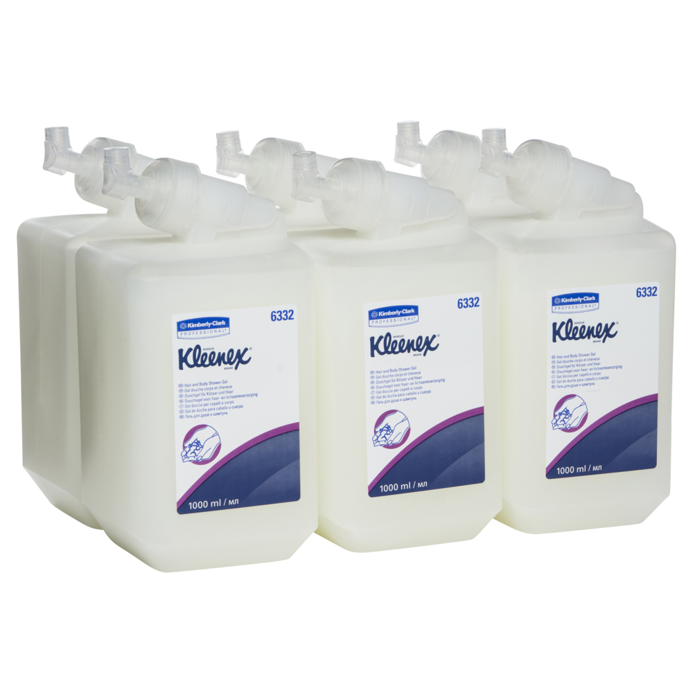 KLEENEX ® Hair & Body Shower wash (6332), 6 Cartridges / Case, 1 Litre / Cartridge (6L) - S050012773