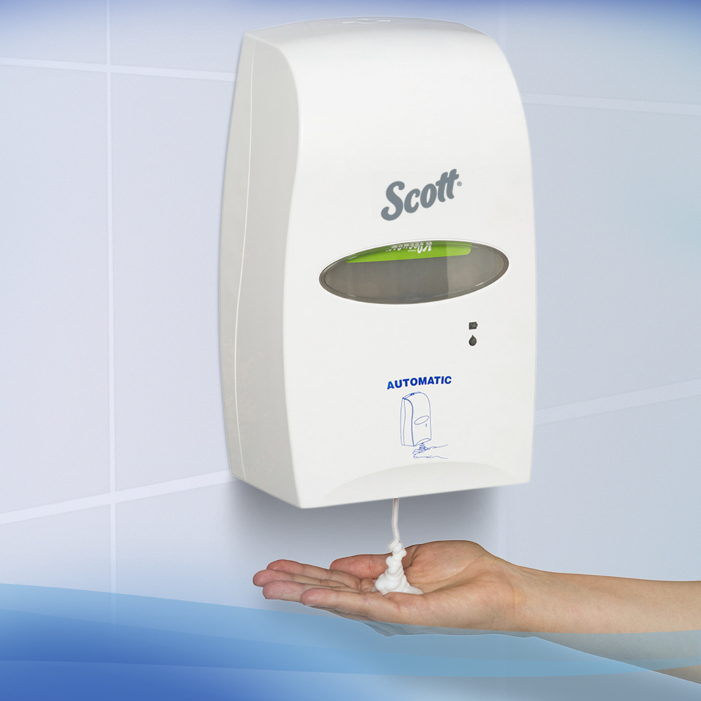 SCOTT® Luxury Foam Hand Soap (91591), Fragrance Free, Dye Free, Hand Wash, 2 Refill Cartridges / Case, 1.2 Litres / Cartridge (2.4L) - 991091591