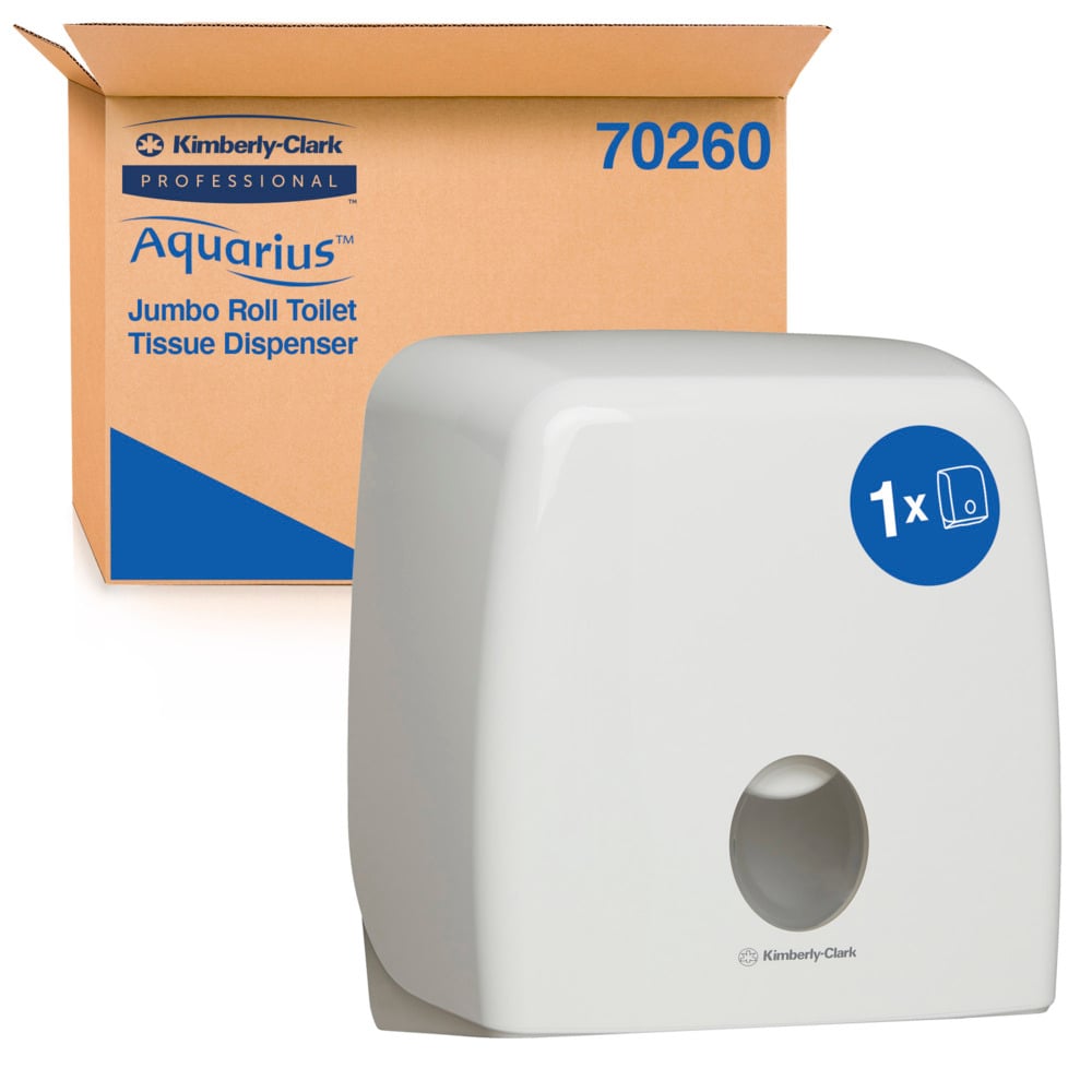 KIMBERLY-CLARK PROFESSIONAL® AQUARIUS® Jumbo Roll Dispenser (70260), Single Toilet Roll Dispenser, 1 Dispenser / Case - 70260
