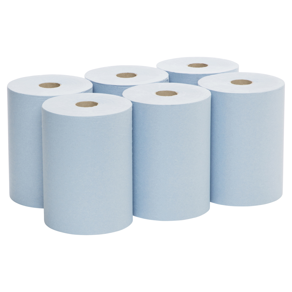 SCOTT® Slimroll Paper Hand Towels (6698), Blue Roll, 6 Rolls / Case, 176m / Roll (1,056m) - S058203035