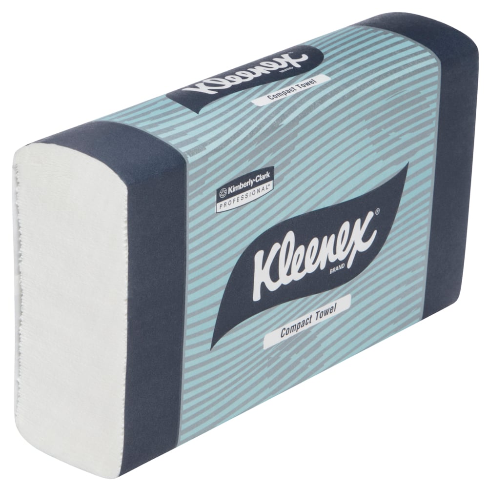 KLEENEX® Compact Hand Towels (4440), White Folded Paper Towels, 24 Packs / Case, 90 Hand Towels / Pack (2,160 Towels) - 991004440