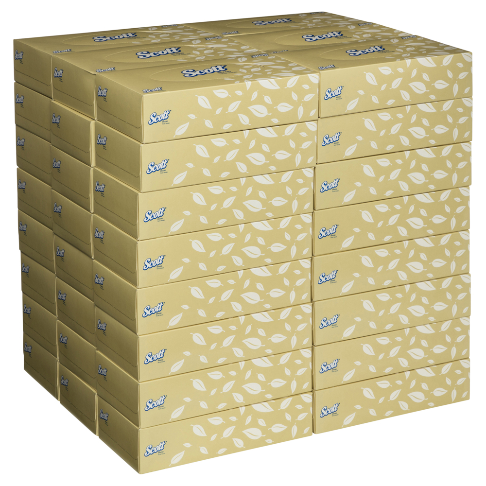 SCOTT® Facial Tissue Box (4725), 2 ply, 48 Boxes / Case, 100 Tissues / Box (4,800 Tissues) - S050058761