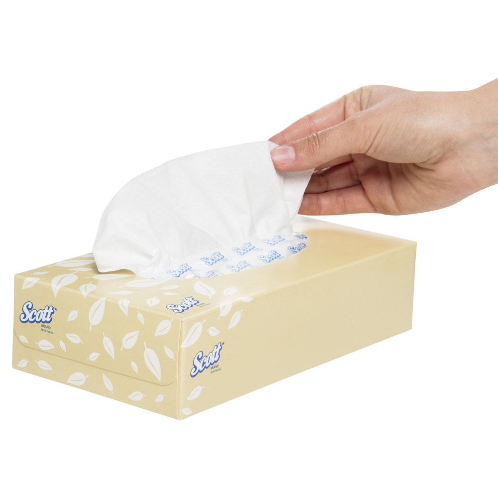 SCOTT® Facial Tissue Box (4725), 2 ply, 48 Boxes / Case, 100 Tissues / Box (4,800 Tissues) - S050058761