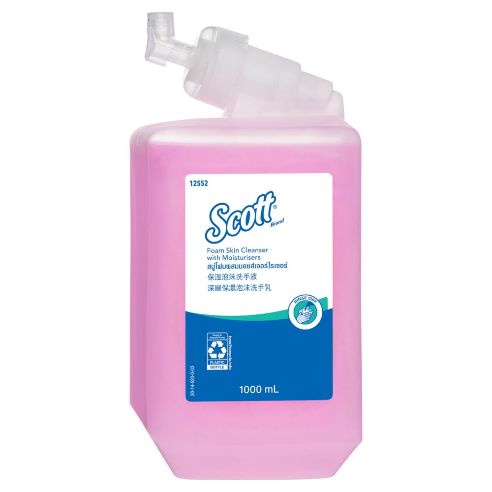 SCOTT® Luxury Foam Soap with Moisturisers (12552), Foam Hand wash, 6 Cartridges / Case, 1 Litre / Cartridge (6L) - 991012552