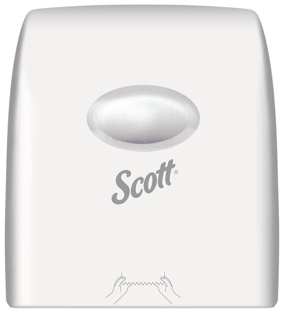 SCOTT® Slimroll Rolled Hand Towel Dispenser (7957), White Paper Towel Dispenser, 1 Dispenser / Case - S057215427