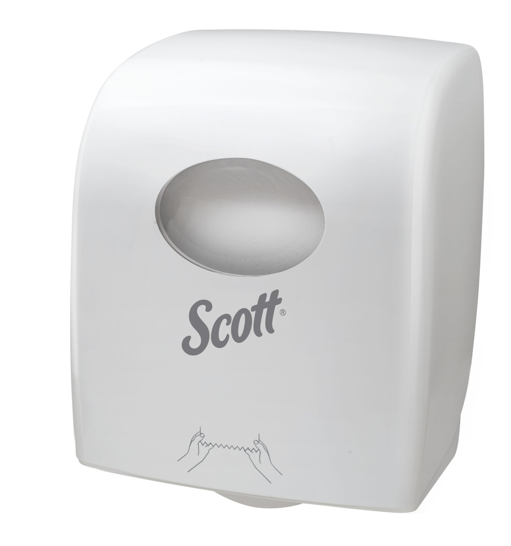 SCOTT® Slimroll Rolled Hand Towel Dispenser (7957), White Paper Towel Dispenser, 1 Dispenser / Case - S057215427