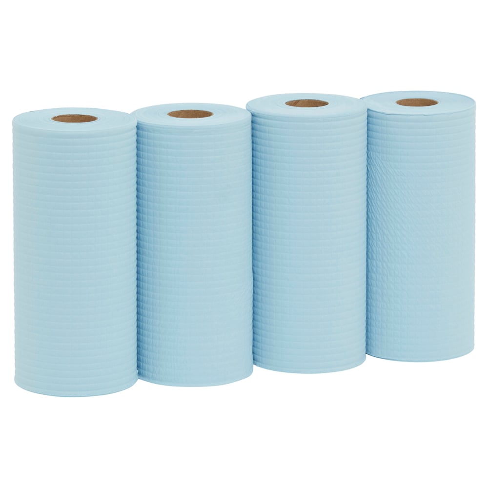 WYPALL® X50 Small Blue Roll Wipers (4194), Small Blue Roll Wipes, 4 Rolls / Case, 70m / Roll (280m) - 99104194