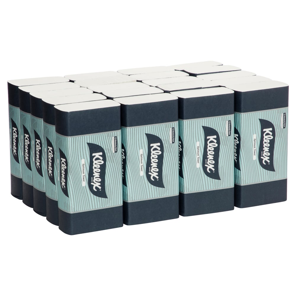 KLEENEX® Optimum Hand Towels (4456), Folded Paper Hand Towels, 20 Packs / Case, 120 Paper Towels / Pack (2,400 Towels) - S053328913