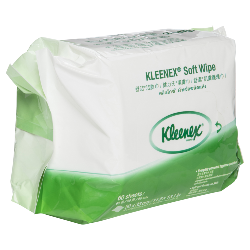 KLEENEX® Large Soft Wipes (94127), 12 Packs / Case, 60 Wipes / Pack (720 Wipes) - S053584247