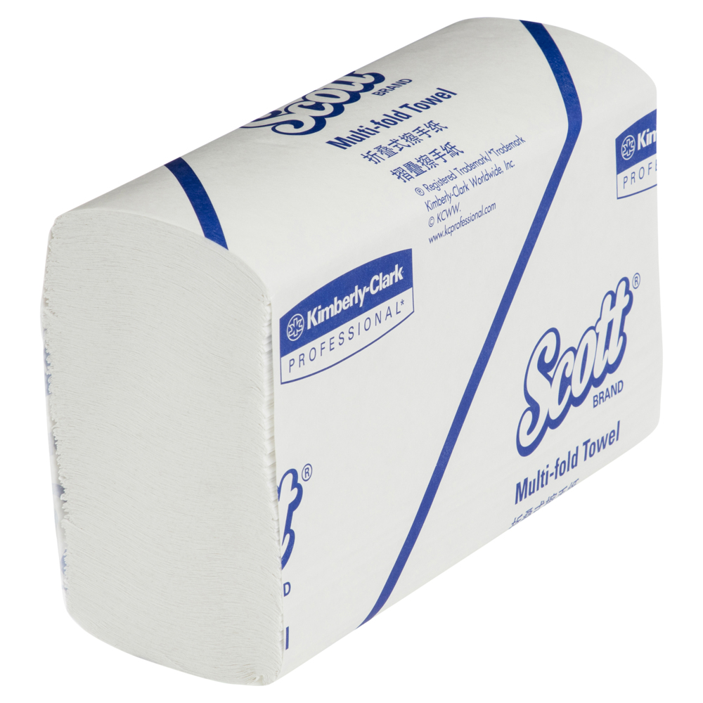 SCOTT® Multifold Hand Towels (13207), Folded White Paper Towels, 16 Packs / Case, 250 Hand Towels / Pack (4,000 Towels) - 991013207