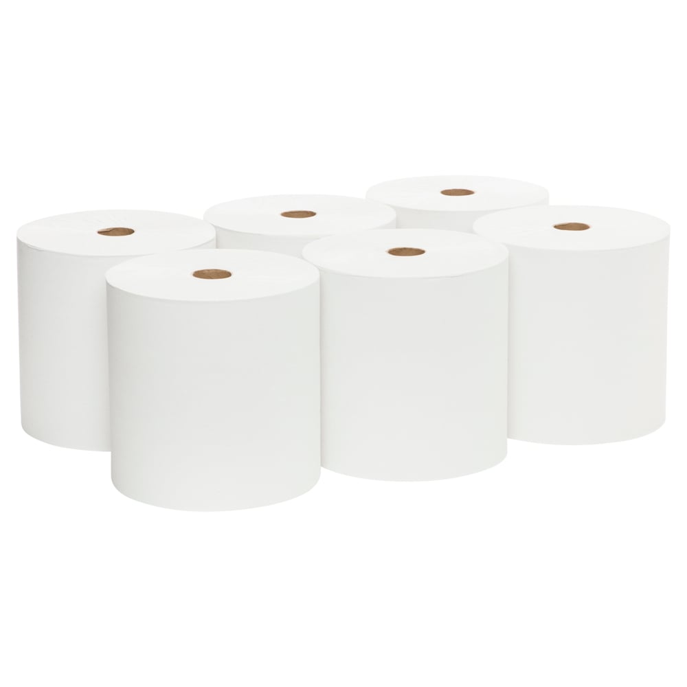 SCOTT® Hard Roll Towels (1005), Hard Roll Paper Towel, 6 Rolls / Case, 305m / Roll (1,830m Total) - 991001005