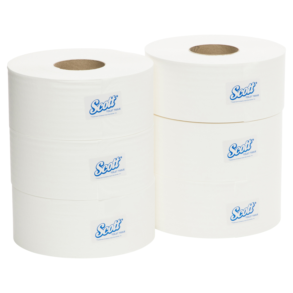 SCOTT® Compact Jumbo Roll Toilet Tissue (5748), 1 Ply, 6 Rolls / Case, 600m / Roll (3,600m) - S050424823