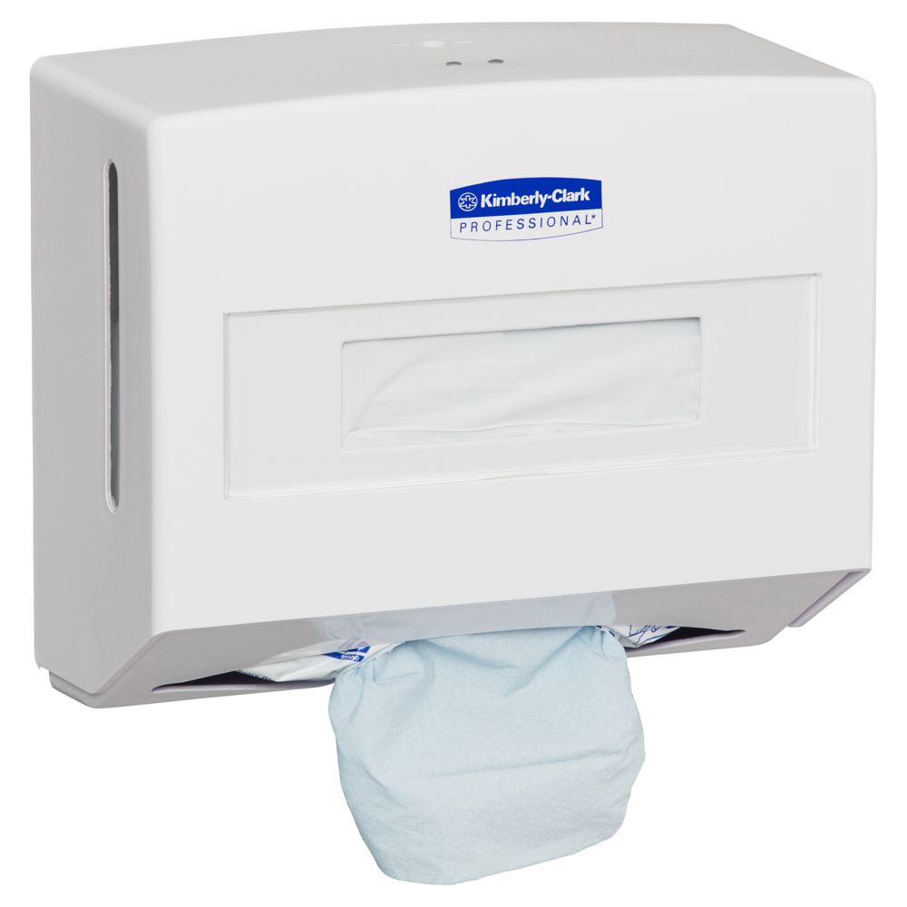 KIMBERLY-CLARK PROFESSIONAL® Single Sheet Wiper Dispenser (92170), White Lockable Dispenser, 1 Dispenser / Case - S051013465