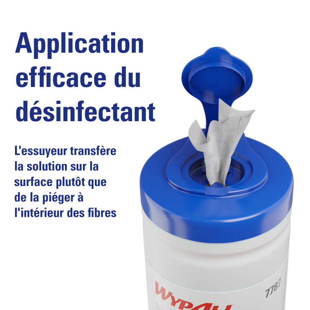 Essuyeurs de désinfection de surface WypAll® 7787 - Essuyeurs pré-imprégnés antibactériens - 10 boîtes x 200 essuyeurs de désinfection (2 000 au total) - 7787