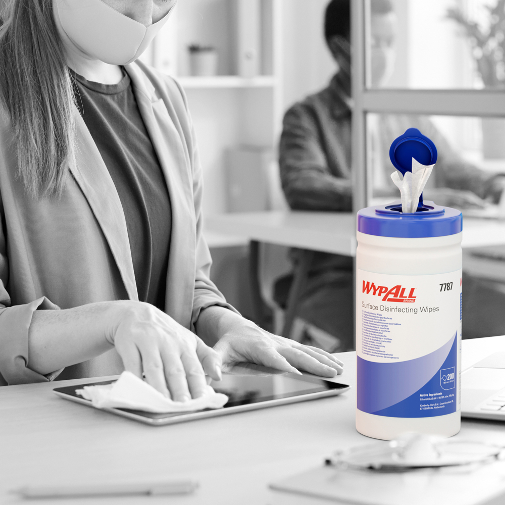 WypAll® Surface Disinfecting Wipes 7787 - Pre-Saturated Antibacterial Wipes - 10 Canisters x 200 Disinfectant Wipes (2000 Total) - 7787