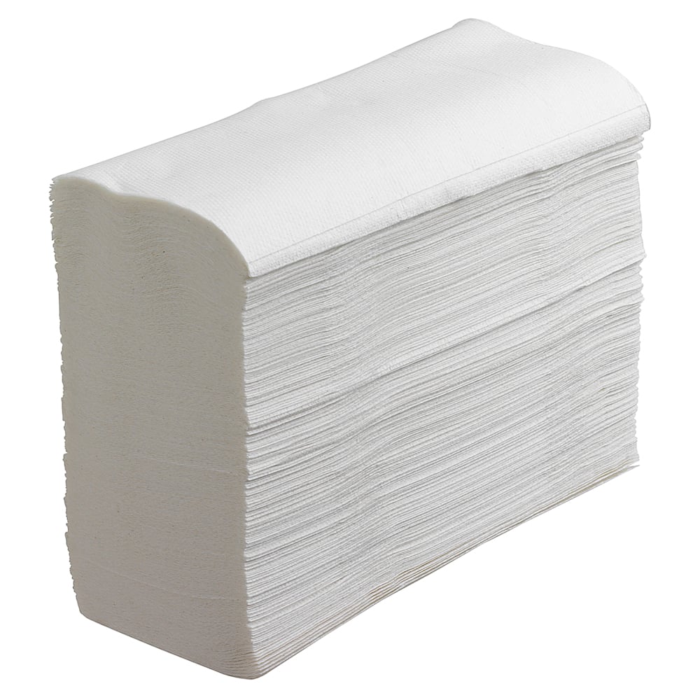 Essuie-mains enchevêtrés Scott® 3749 - Essuie-mains pliés - 16 paquets x 250 essuie-mains en papier blanc (4 000 au total) - 3749