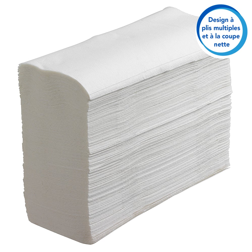 Scott® papieren handdoekjes 3749 - Meervoudig gevouwen handdoekjes - 16 pakketten x 250 witte papieren handdoeken (4000 stuks in totaal) - 3749