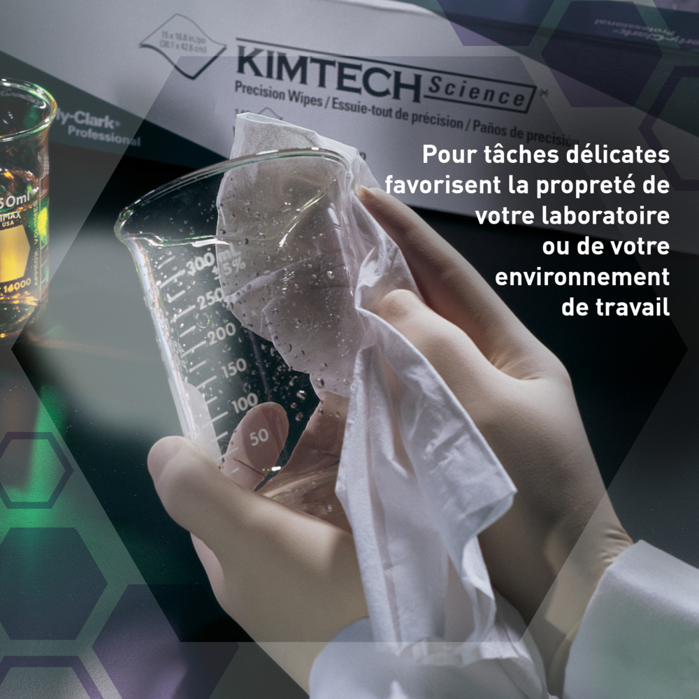 Essuyeurs de précision Kimtech® Science 7551 - 15 boîtes distributrices de 198 formats blancs, 1 épaisseur = 2 970 formats - 7551