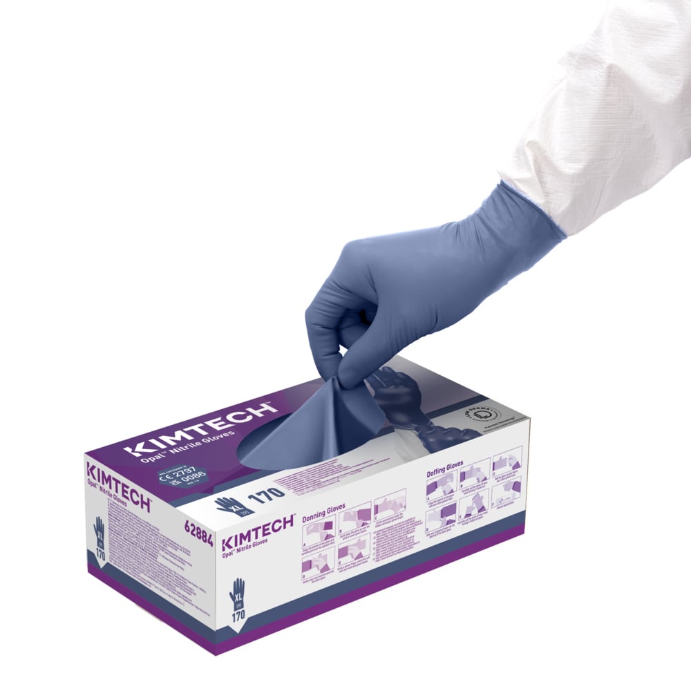 Kimtech™ Opal™ Nitrile Ambidextrous Gloves 62884 - Dark Blue, XL, 10x170 (1,700 gloves), length 24 cm - 62884