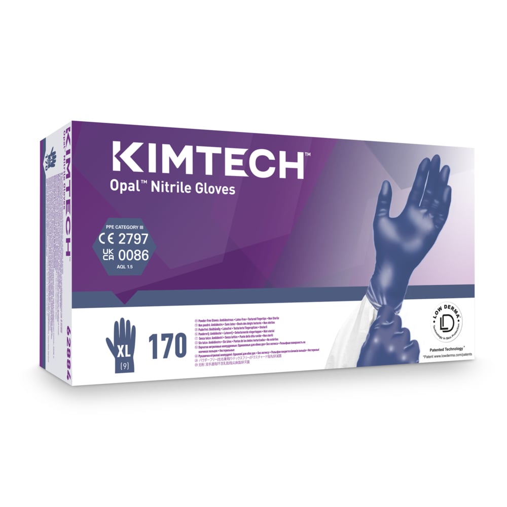 Kimtech™ Opal™ beidseitig tragbare Nitrilhandschuhe 62884 – dunkelblau, XL, 10x170 (1.700 Handschuhe), Länge: 24 cm - 62884