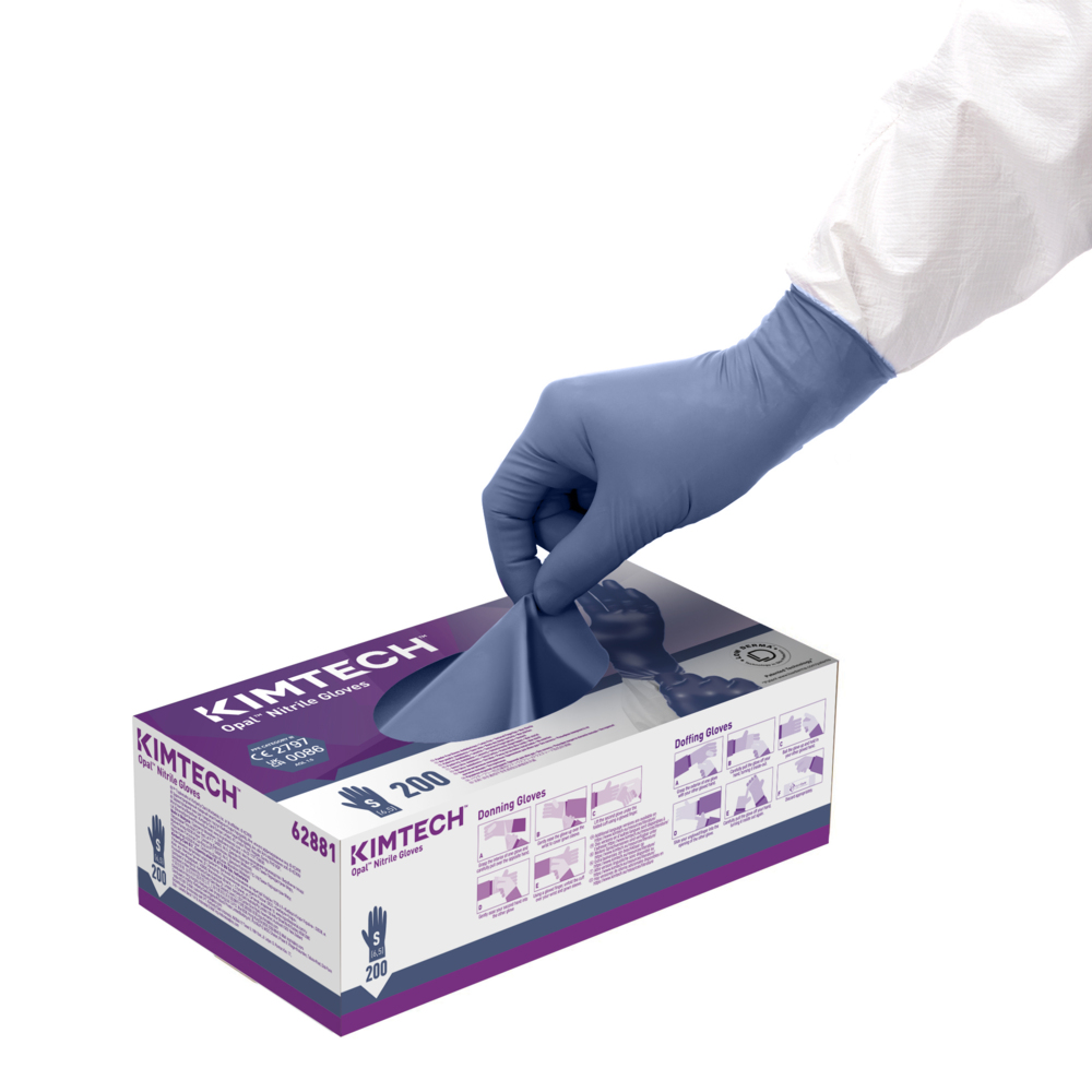 Kimtech™ Opal™ Nitrile Ambidextrous Gloves 62881 - Dark Blue, S, 10x200 (2,000 gloves), length 24 cm - 62881