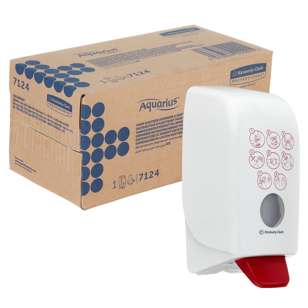 Aquarius™ Hand Sanitiser Dispenser 7124 - White, 1 Ltr - 7124