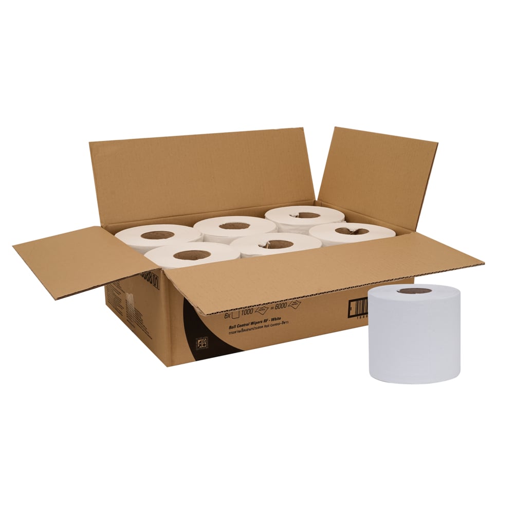 WypAll® L10 Roll Control Wipers (28888), White 1-Ply, 6 Rolls / Case, 300m / Roll (6,000 Sheets) - S055873838