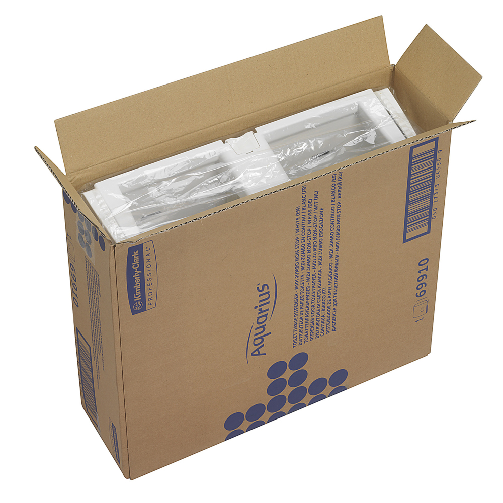 Kimberly-Clark Professional® Aquarius® Jumbo Toilet Tissue Dispenser with Stub Roll Compartment (69910), White, 1 Dispenser / Case - S050602862