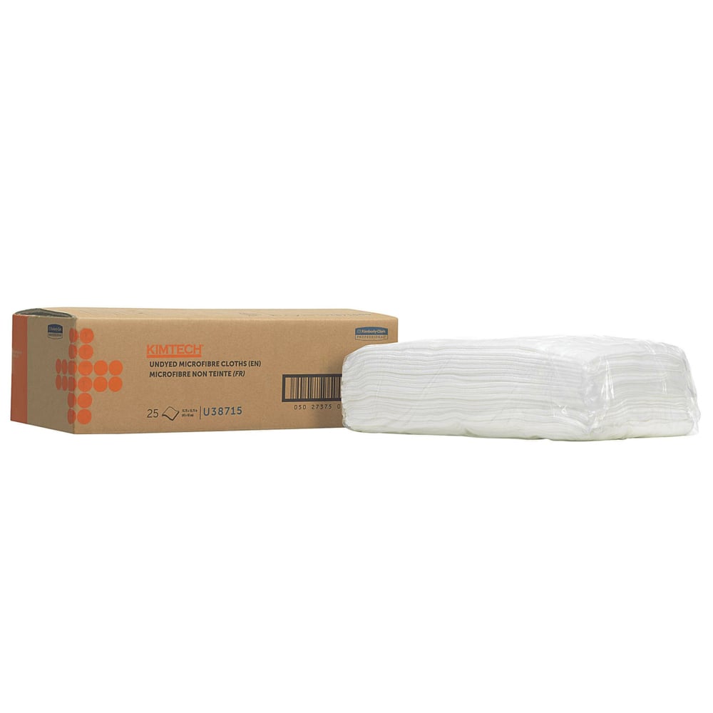Kimtech® AUTO Mikrofaser-Oberflächenwischtücher 38715 - 1 Box mit 25 weißen Tüchern (Packung enthält 1 Box) - 38715
