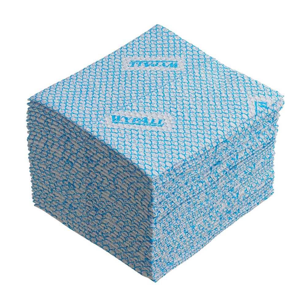 WypAll® X80 Plus-Tücher 19139 – 8 Packungen mit je 30 viertelgefalteten, blauen Tüchern