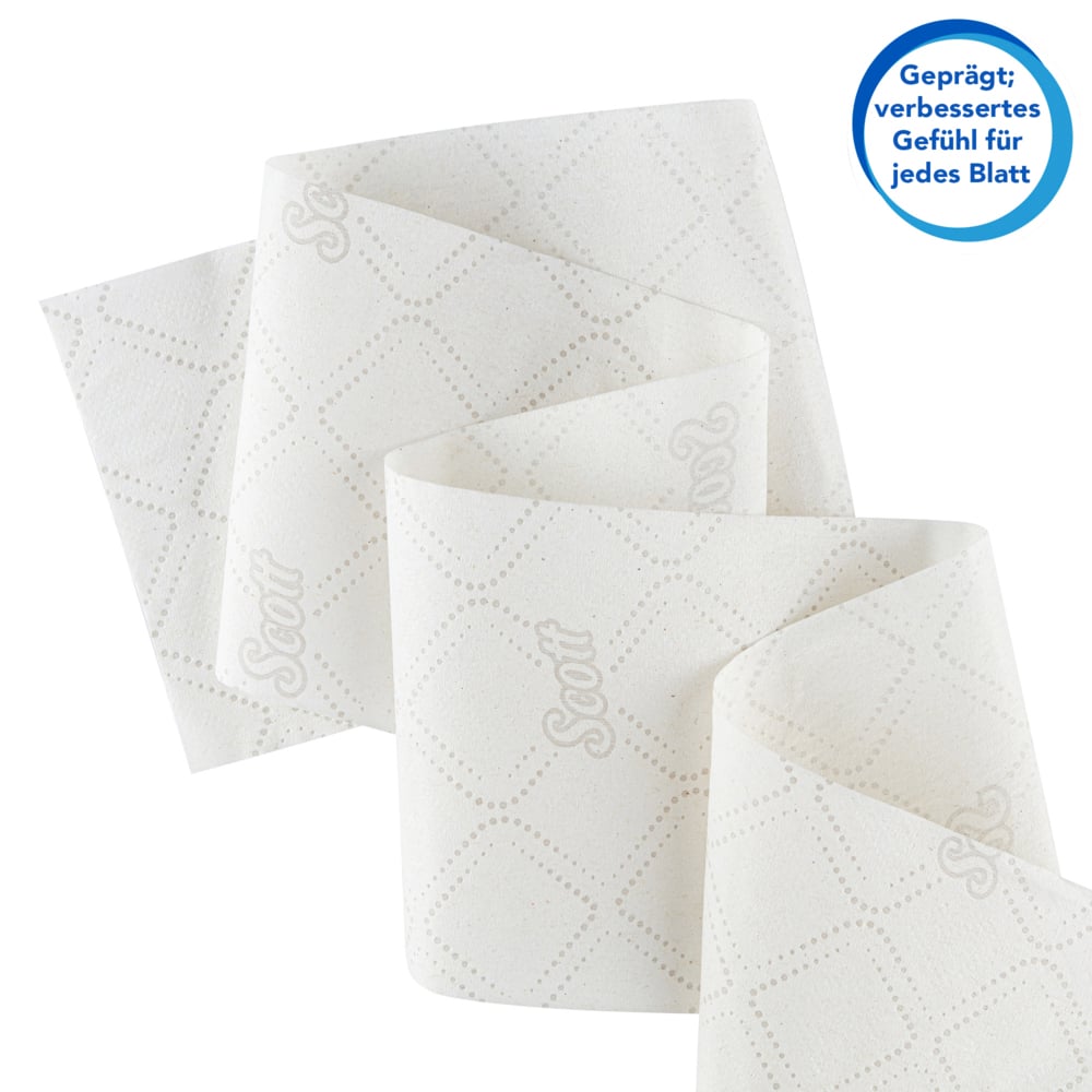 Rouleau de papier toilette Jumbo Scott® Essential™ 8614 - Papier toilette 2 épaisseurs - 12 rouleaux de 500 feuilles blanches de papier toilette (2 400 m) - 8614