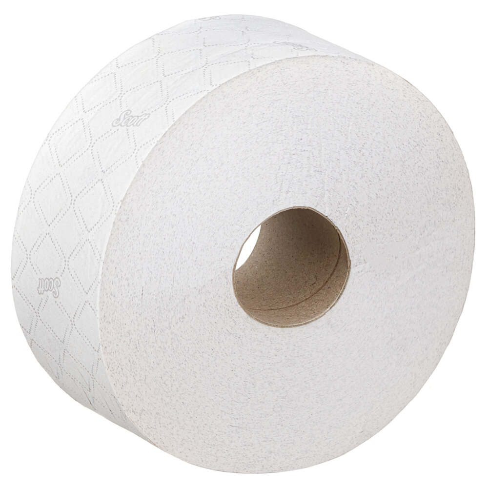 Scott® Essential™ Jumbo Toilet Roll 8501 - Jumbo Roll Toilet Tissues - 6 Rolls x 1,053 2 Ply Toilet Paper Sheets (2,400m total) - 8501