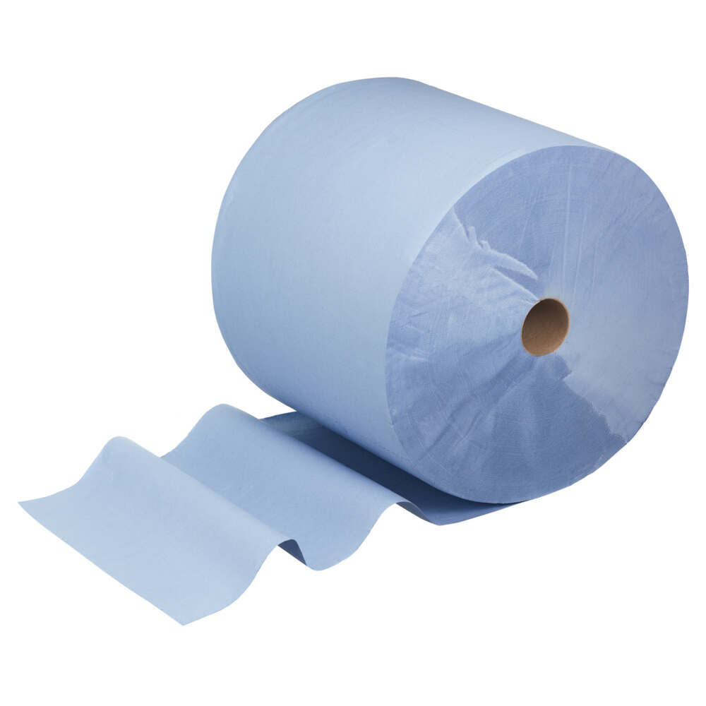 Essuyeur en papier bleu WypAll® L30 7359 pour le nettoyage et l'entretien - Maxi bobine bleue extra large et longue - 1 bobine bleue x 1 000 essuyeurs en papier bleu à 3 épaisseurs - 7359