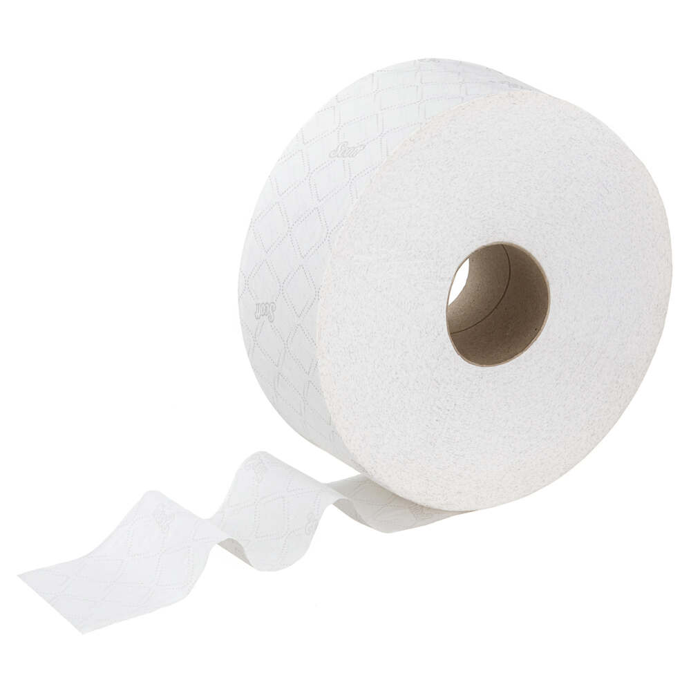 Scott® Essential™ Jumbo Toilettenpapierrolle 8501 – Jumbo-Rolle Toilettenpapier – 6 Rollen x 1.053 Blatt 2-lagigen Toilettenpapiers (2.400 m gesamt) - 8501