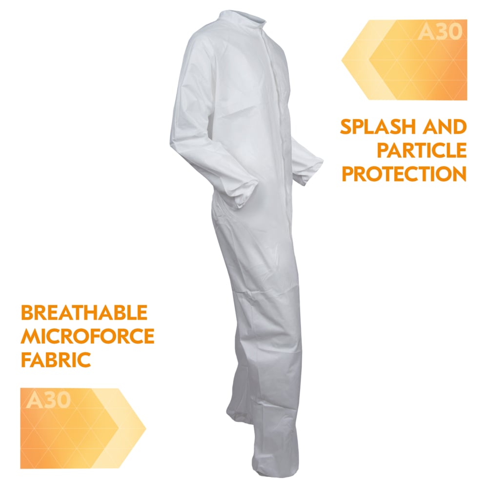 KleenGuard™ A30 Breathable Splash & Particle Protection Coveralls - 35688