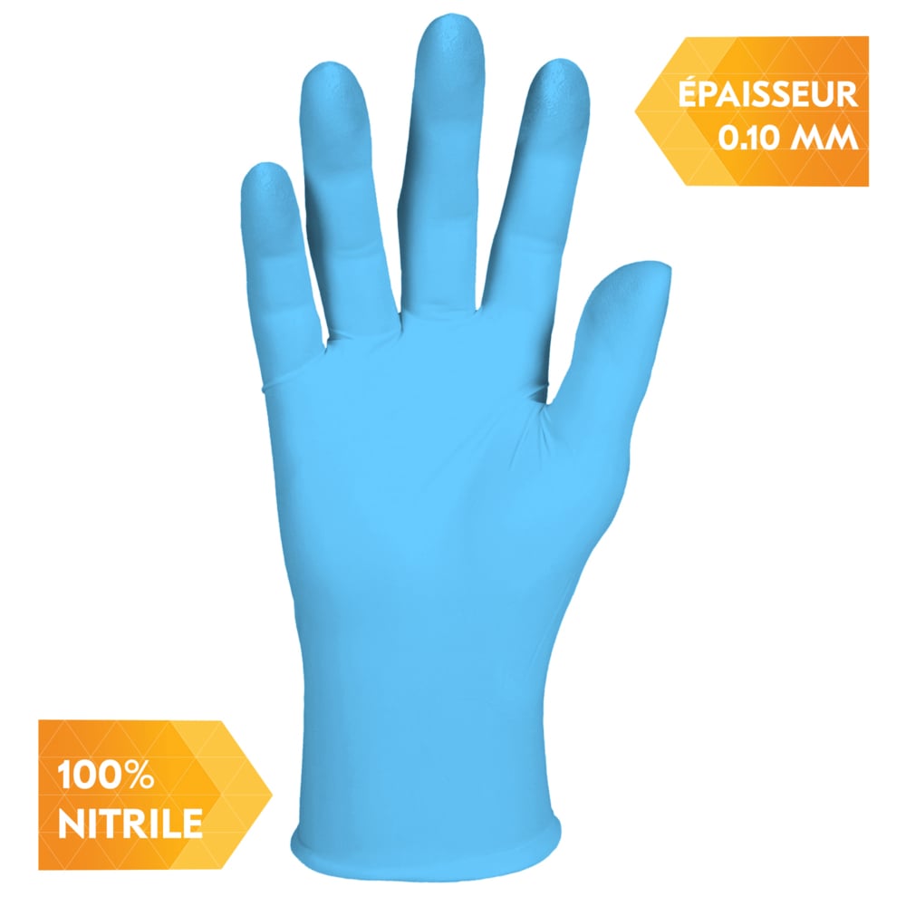 Синие нитриловые перчатки KleenGuard® G10 Comfort Plus™, код 54187 — одноразовые перчатки, 10 упаковок x 100 синих перчаток СИЗ, размер M (итого 1000 шт.) - 54187
