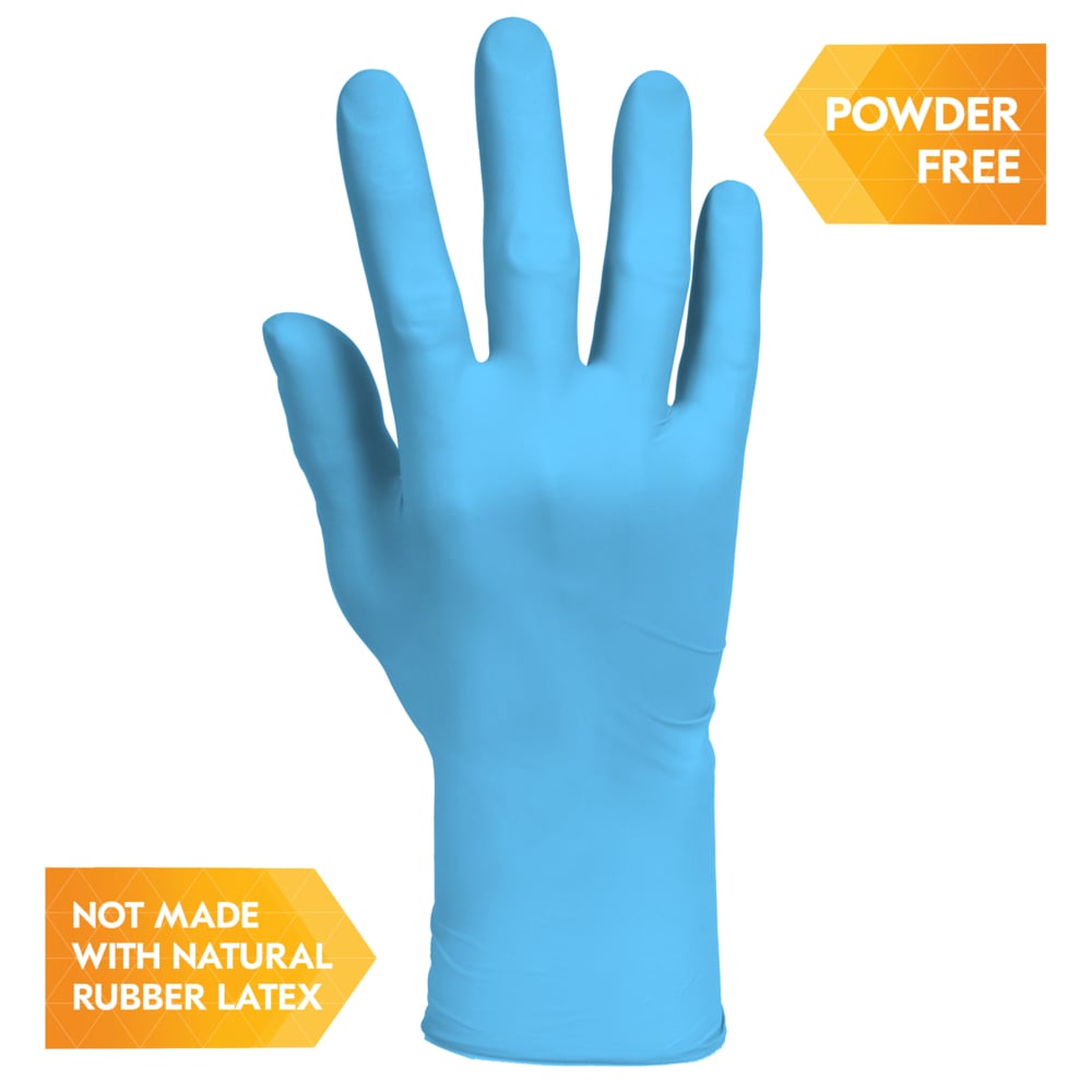 Синие нитриловые перчатки KleenGuard® G10 Comfort Plus™, код 54187 — одноразовые перчатки, 10 упаковок x 100 синих перчаток СИЗ, размер M (итого 1000 шт.) - 54187