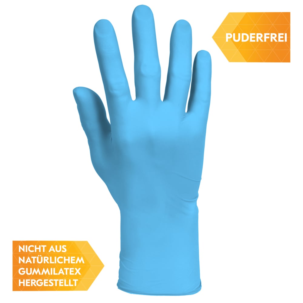 Синие нитриловые перчатки KleenGuard® G10 Comfort Plus™, код 54187 — одноразовые перчатки, 10 упаковок x 100 синих перчаток СИЗ, размер M (итого 1000 шт.) - 54187