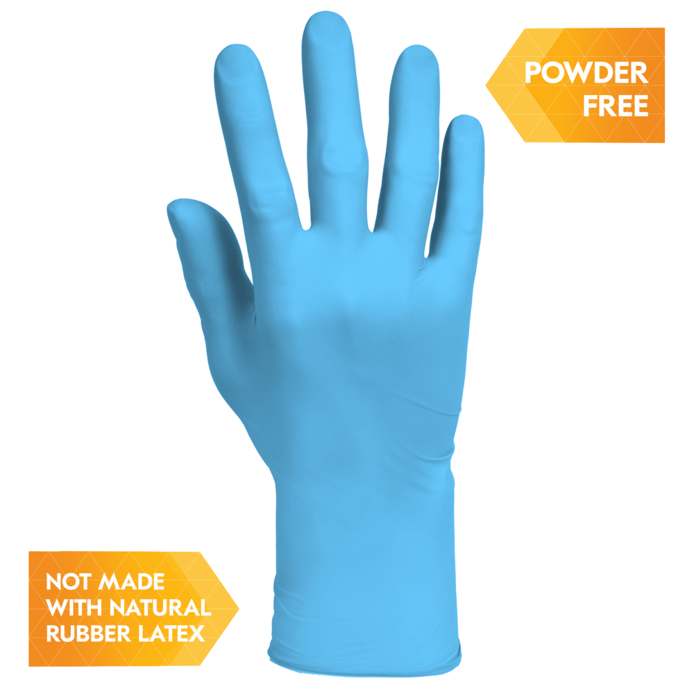 Синие нитриловые перчатки KleenGuard® G10 Comfort Plus™, код 54189 — одноразовые перчатки, 10 упаковок x 100 синих перчаток СИЗ, размер XL (итого 1000 шт.) - 54189