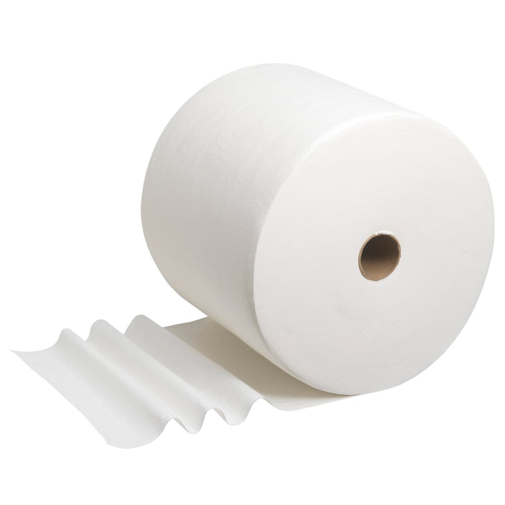 WypAll® L40 Power Clean™ Large Roll Wipers 7452 - Industrial Wipers - 1 Wiper Roll x 750 White Cleaning Wipes - 7452