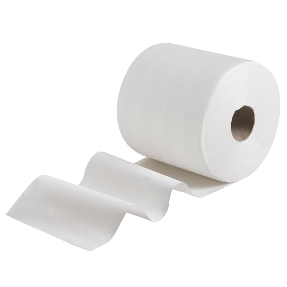 WypAll® X80 Power Clean™ Cloths 8377 - Reusable Cleaning Cloths - 1 Large Wiper Roll x 475 White Absorbent Cloths - 8377